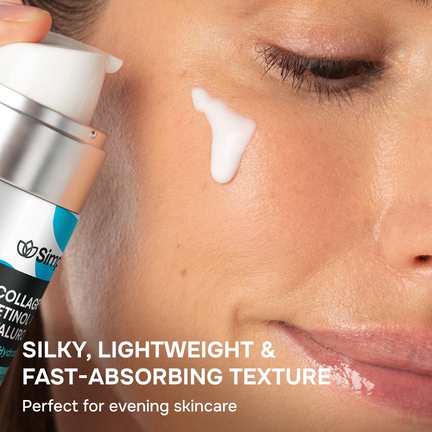 SimplyVital Collagen, Retinol & Hyaluronic Acid Serum - Anti-Aging Moisturizer for Face, Neck & Décolleté - Deep Moisturizing Skin Care Complex - Hydrating Facial Serum for Women, 1 fl.oz