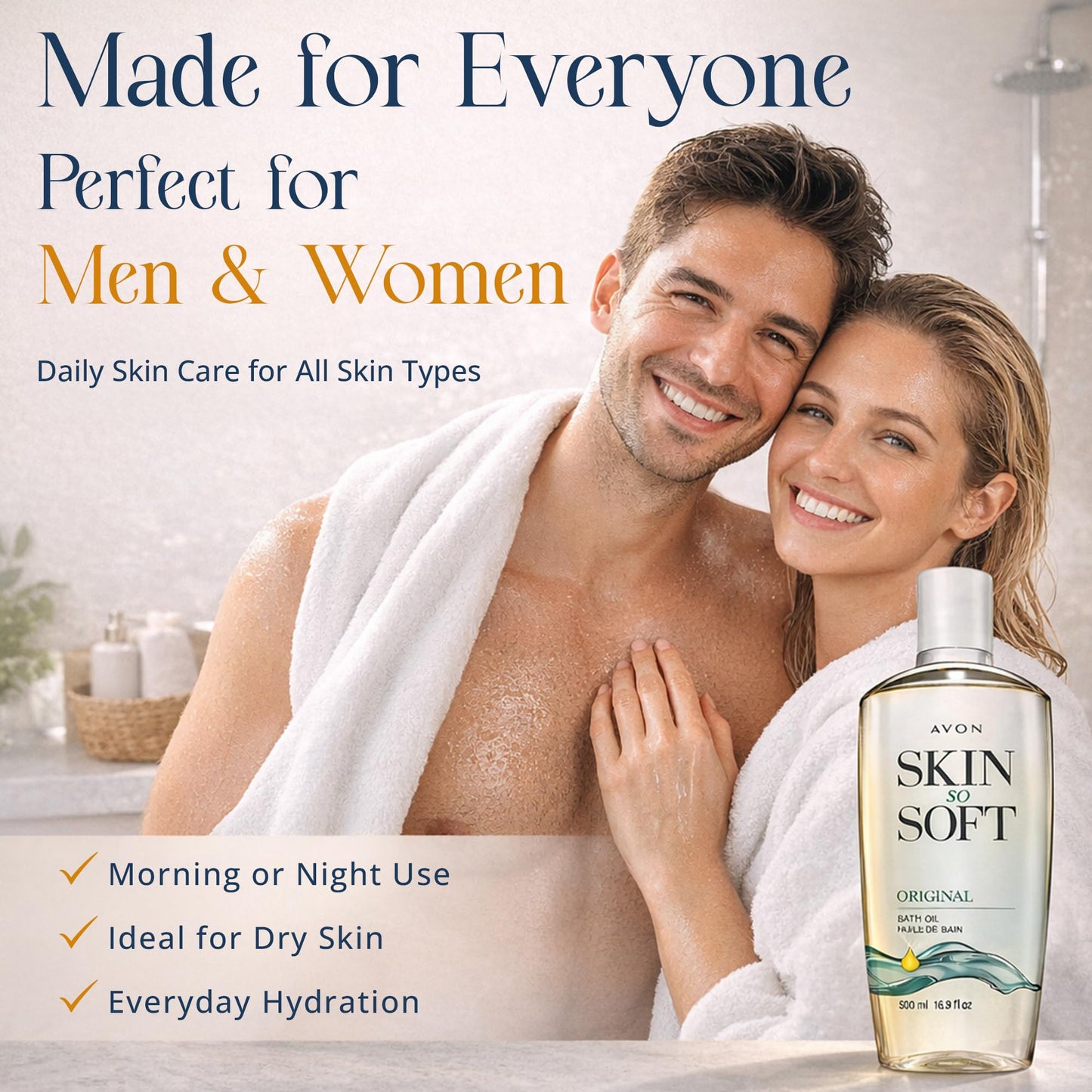 AVON Skin So Soft Original Bath Oil for Women, Moisturizing Body Oil with Jojoba Oil for Dry Skin, 16.9 fl oz Hydrating Shower Oil; Perfect as an After-Shower Skin Softener for All Adults