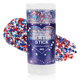 Mysense Patriotic Red White and Blue Body Glitter Stick,4th of July Accessories,Sparkling Face Hair Glitter for 4th of July Outfits Women Kids,American Flag Makeup for Independence Day 250 Anniversary