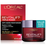 L'Oreal Paris Revitalift Triple Power Anti-Aging Face Moisturizer, Pro Retinol, Hyaluronic Acid & Vitamin C to Reduce Wrinkles, Firm & Brighten Skin, 2.55 Oz