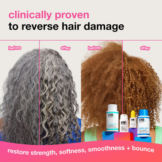 K18 Leave-In Molecular Repair Hair Mask - Peptide Hair Treatment Mask for Bleach, Color, Chemical + Heat Damaged Strands - Immediate + Lasting Damage Reversal in 4 Minutes (0.5 Fl oz)